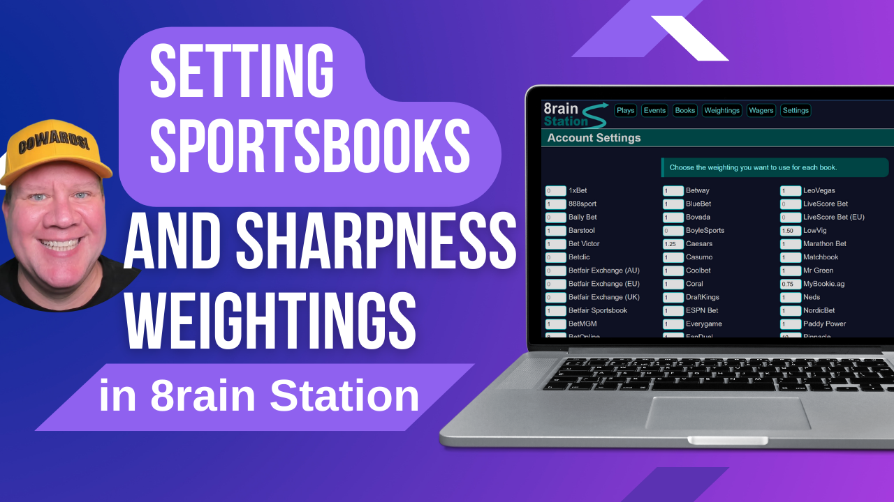 Setting Sportsbooks and Sharpness Weightings in 8rain Station